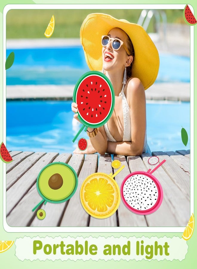 Vertintong 16 Pcs Round Foldable Hand Fan with 16 Pcs Incense Chips Summer Fruit Collapsible Cooling Fan Hanging with Fruit Air Freshener for Travel Summer Events Camping Outdoor Games Party Favors - Image 4